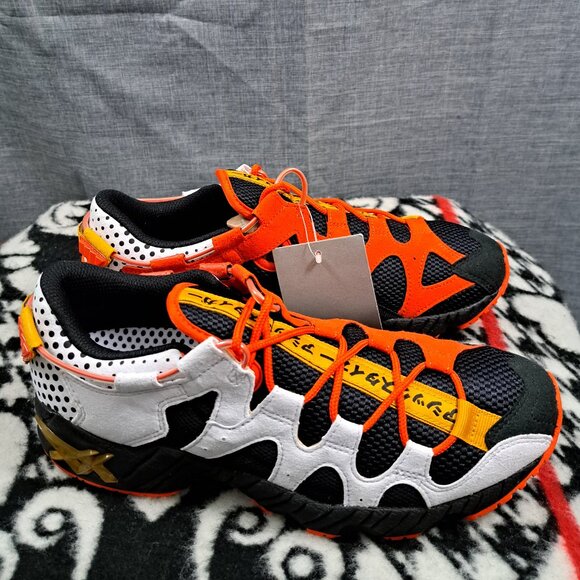 Size 8 Men Asics Tiger Gel-Mai Happy Chaos White/Orange Brand New - Picture 2 of 10